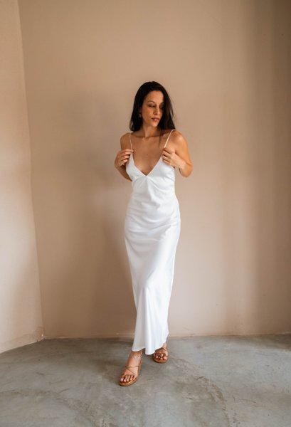 Off White Slip Dress Off White Sile Basic Slip Dress Off White Slip Dress Off White Sile Basic Slip Dress