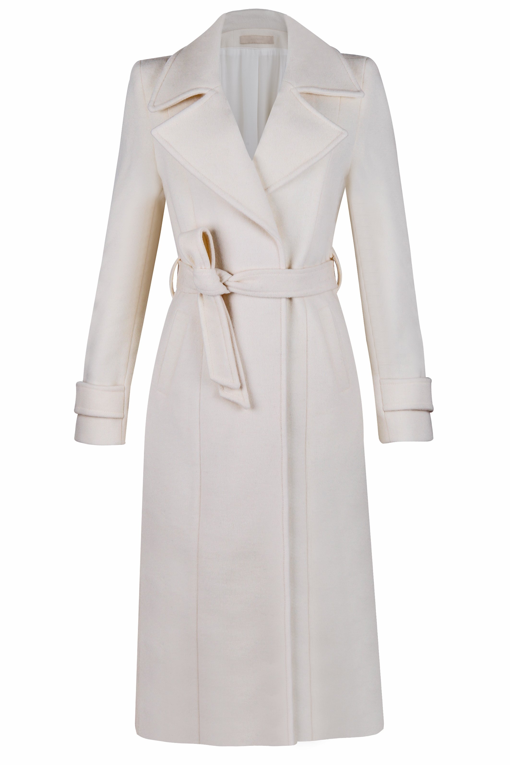 Sobretudo Maxi de Lã Liso Off White