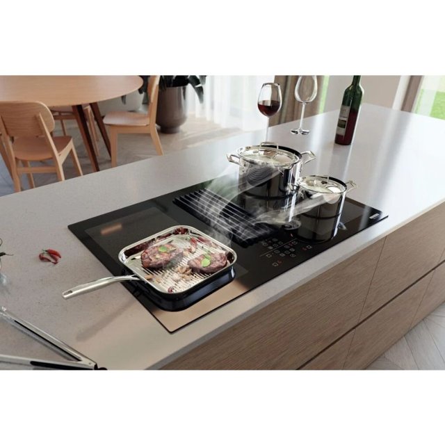 Cooktop Indução Tramontina Duo 4ei 80 Com Coifa Integrada Em Modo