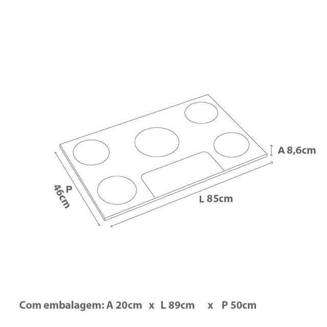 Cooktop a Gás 5 bocas Brastemp BDD85AE Bivolt Space Eletro