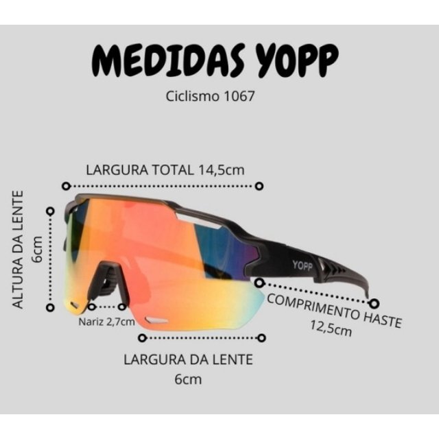 Óculos Yopp Ciclismo 1067 Lente Preto