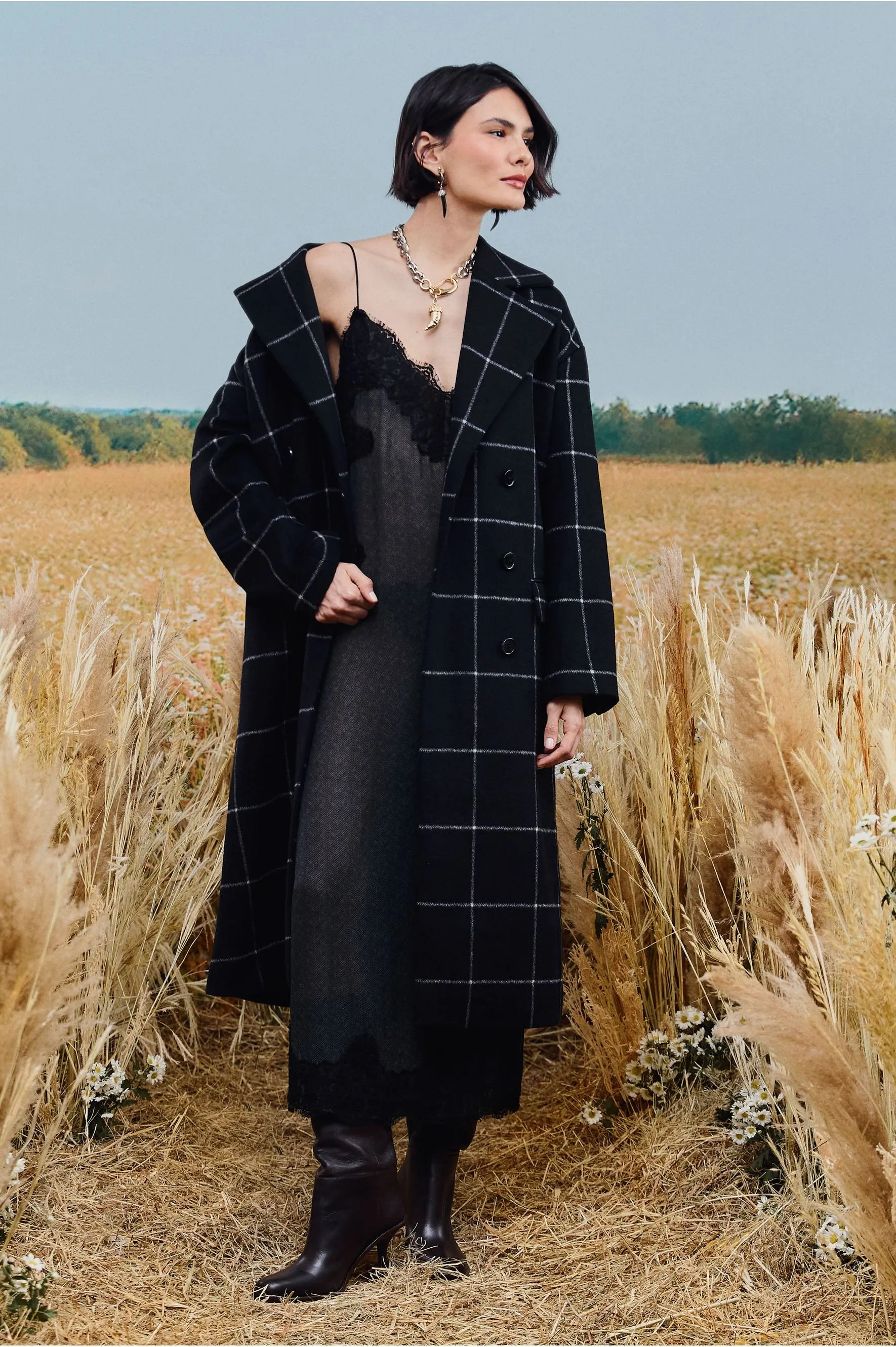 ジャケット・アウター OHOTORO Tangled Alpaca Coat 03610113-0005-1-trench-coat-