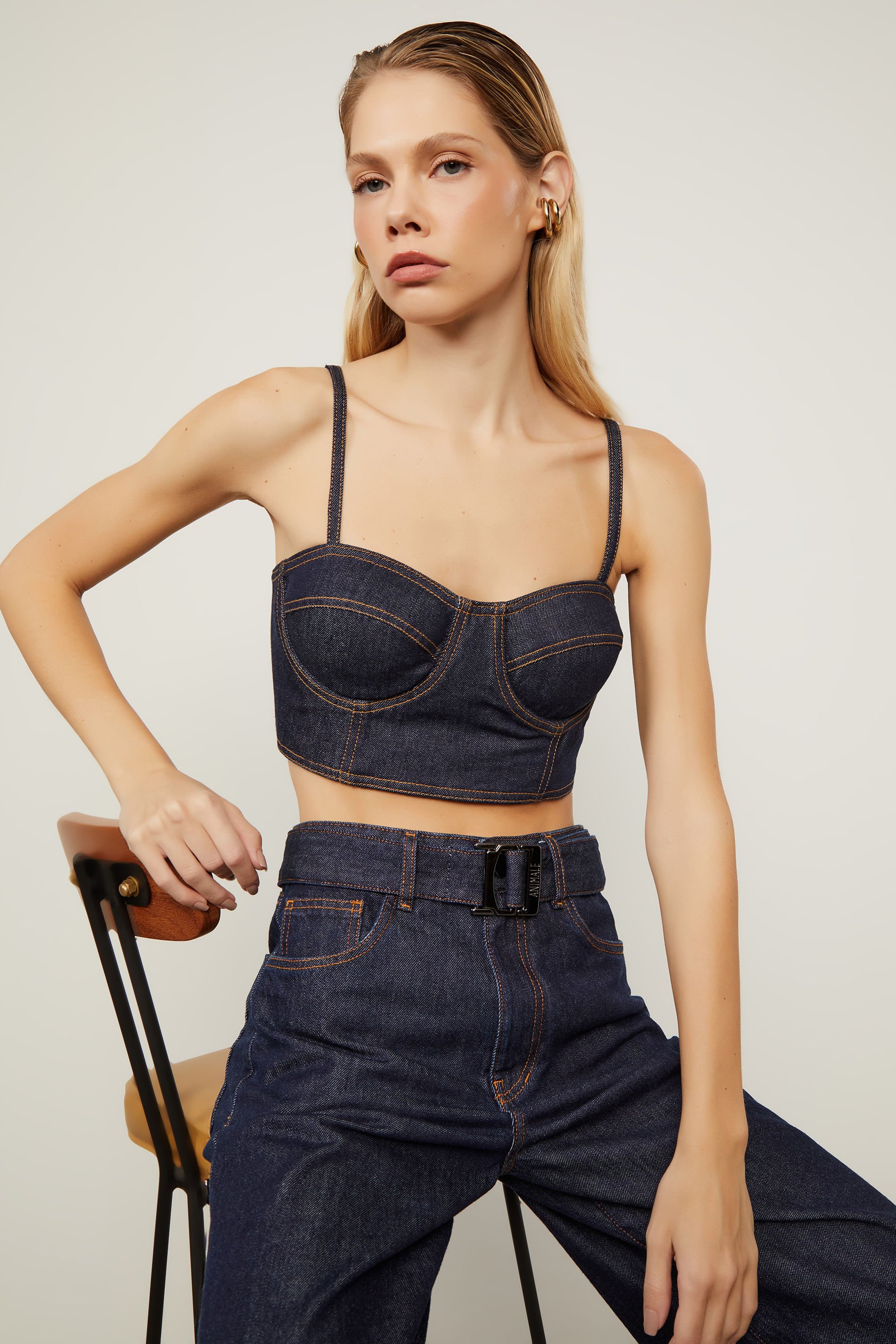 Top Jeans Raw Corset Cropped - Animale | Kadô Boutique - Fabulous