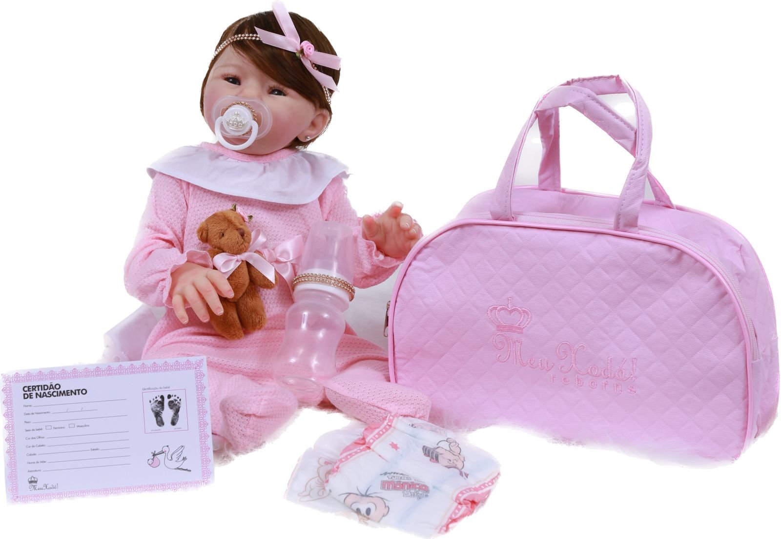 Boneca Bebê Reborn Manuzinha Meu Xodó com bolsa - Main Image