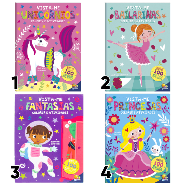 Princesas - Atividades para colorir com adesivos em Promoção na