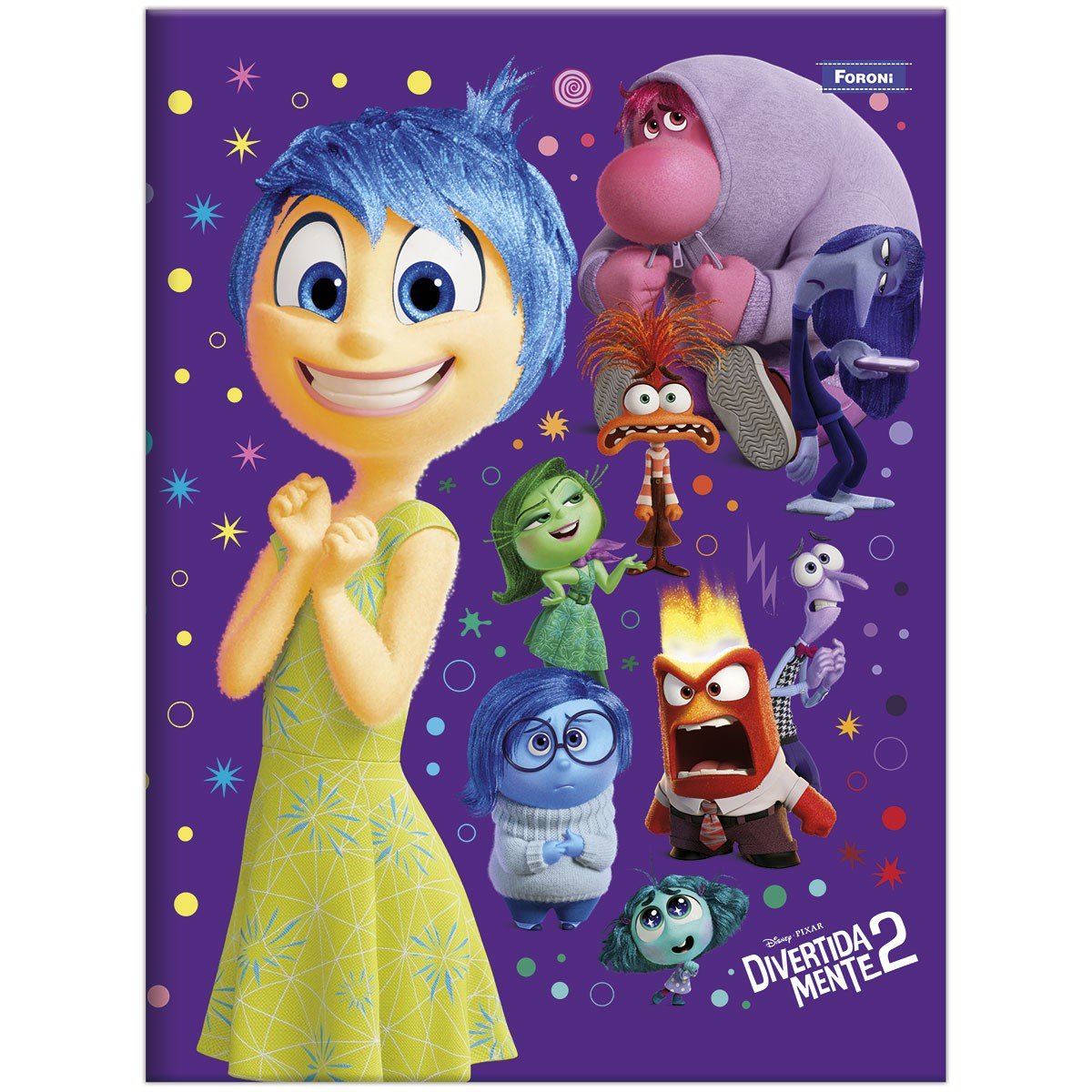 Caderno Brochurão Capa Dura 80 fls Divertidamente 2 Foroni | Luivin's