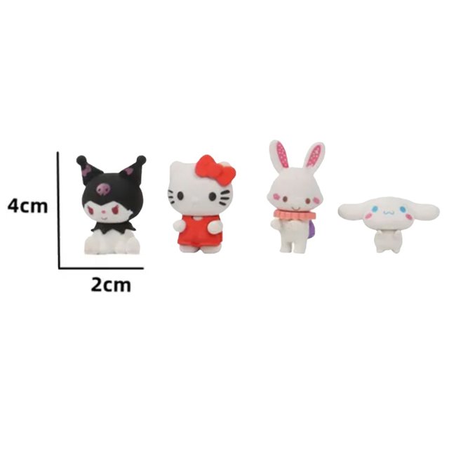 Kit Borracha Com 4 Personagens Sanrio Hello Kitty