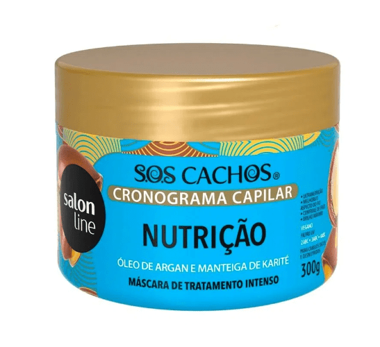 MÁSCARA SALON LINE CRONOGRAMA CAPILAR NUTRIÇÃO 300g - SOS CACHOS