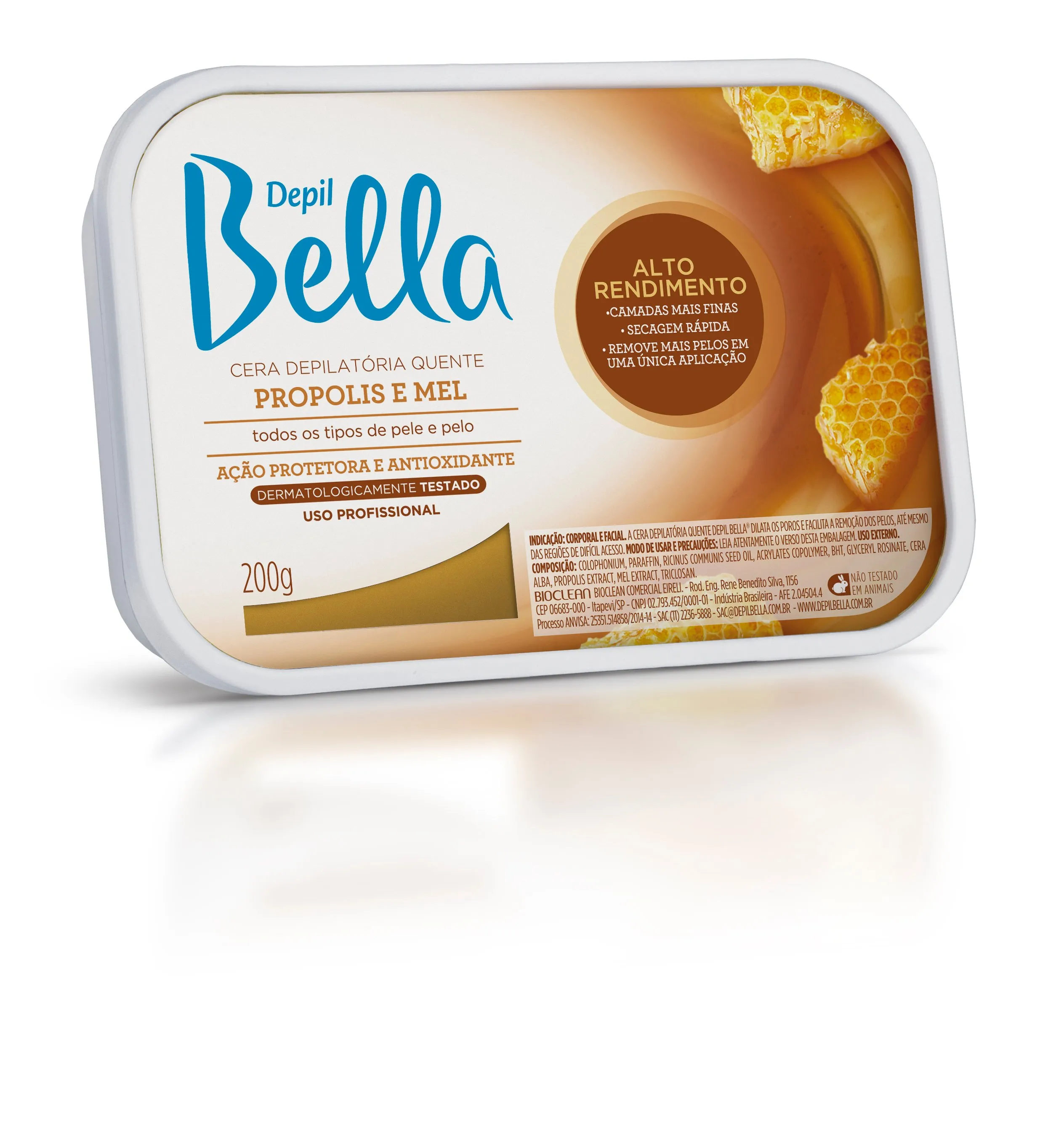 CERA DEPILATÓRIA QUENTE DEPIL BELLA PROPOLIS E MEL DEO Amor Beleza