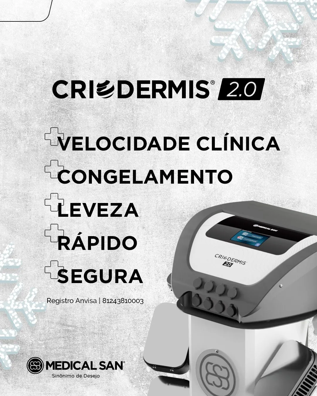 Criodermis 2.0 – Aparelho de Criolipólise de Placas Medical San