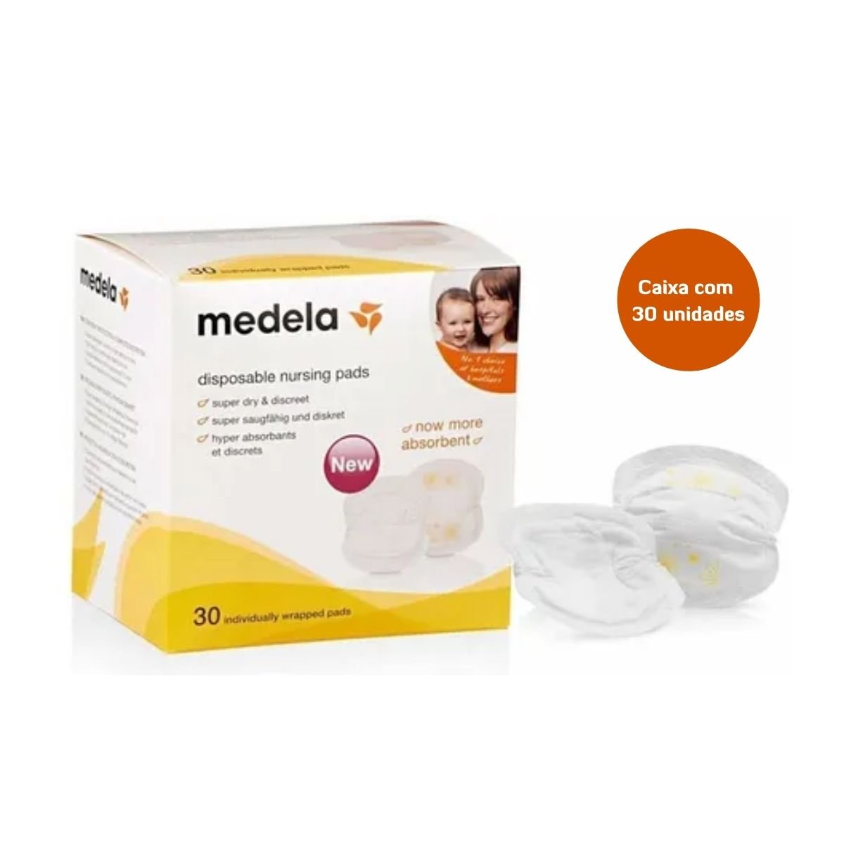 Absorventes Descartáveis para Seios - Cxa. 30 unidades - Medela, HS Med