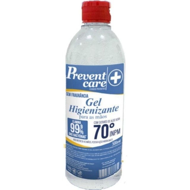 Álcool Gel 70% 500ml - Prevent Care - Kit com 10 unidades