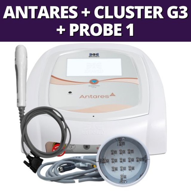 Antares + Cluster P1 LED RGB e Laser Infravermelho 808 nm + Probe 5 Laser Infravermelho 904 nm - Ibramed