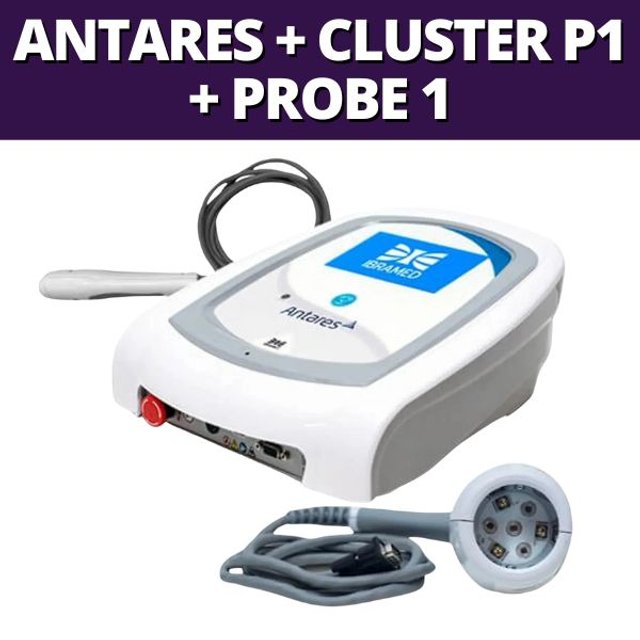 Antares + Cluster P1 LED RGB e Laser Infravermelho 808 nm + Probe 1 LED RGB - Ibramed