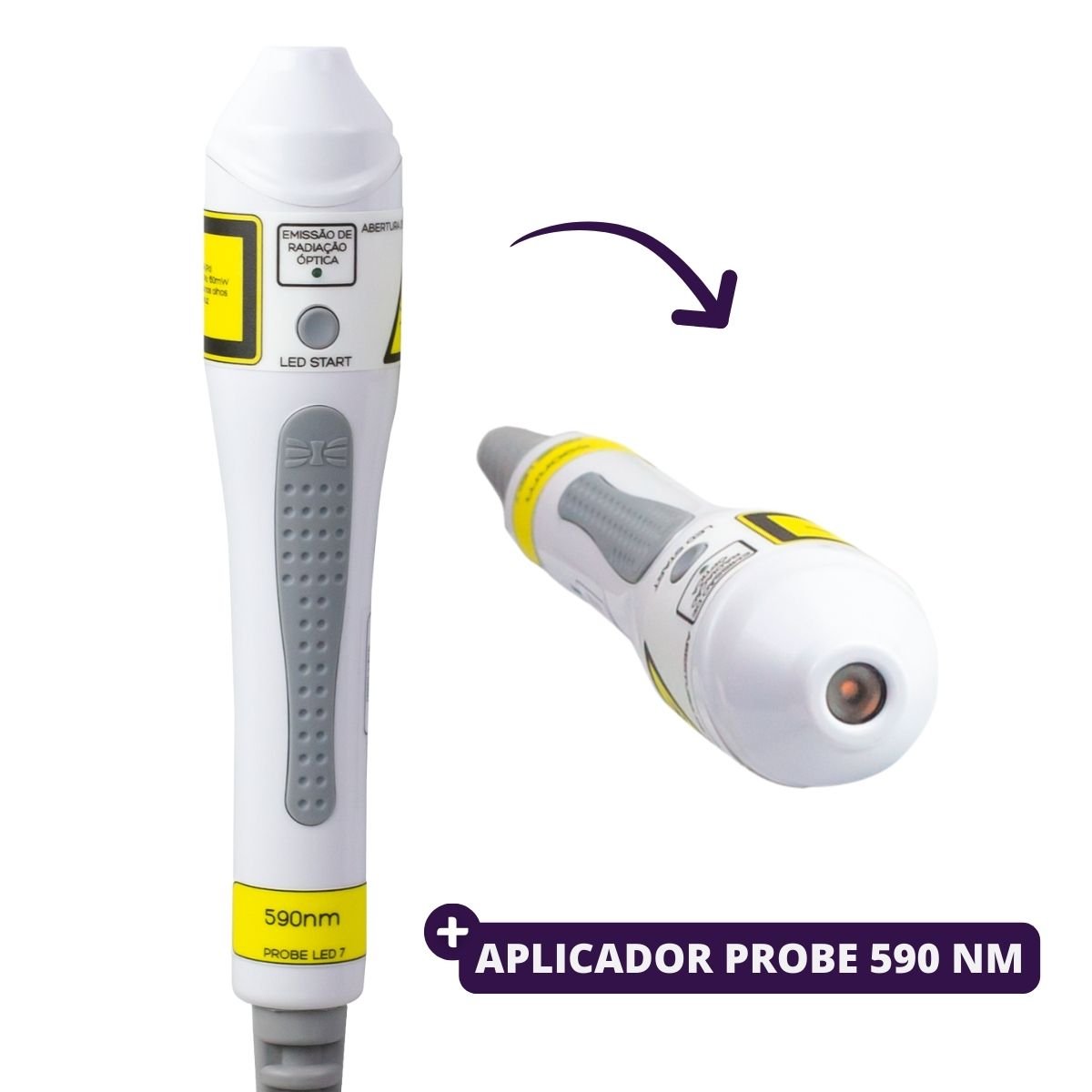 Aplicador Probe LED Âmbar P7 590 nm - Caneta para Laserpulse