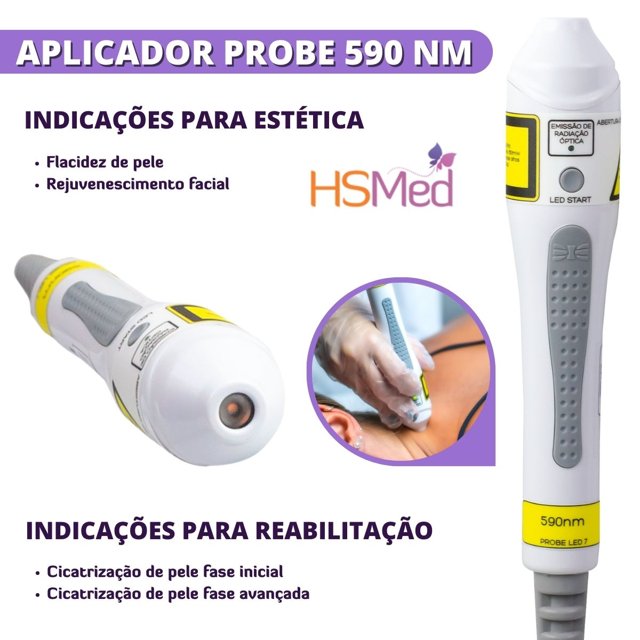 Novo Laserpulse Portátil com Probe LED Âmbar P7 590 nm - Aparelho de Laserterapia e Ledterapia  - IBRAMED