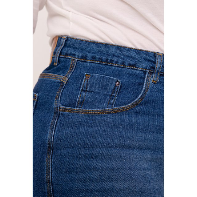 Short jeans confort básico plus size 