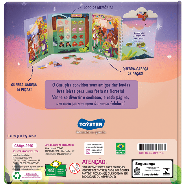 Brinquedo Educativo - Livro Brinquedo - Folclore Brasileiro - Toyster