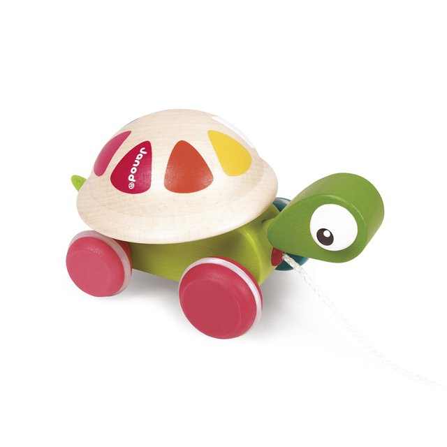 Brinquedo de Madeira Tartaruga para Passear com Rodinhas Janod
