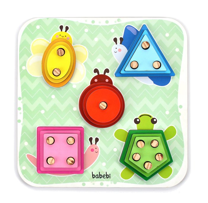 Brinquedo Educativo - Torre de Encaixe: Cores e Formas - Babebi