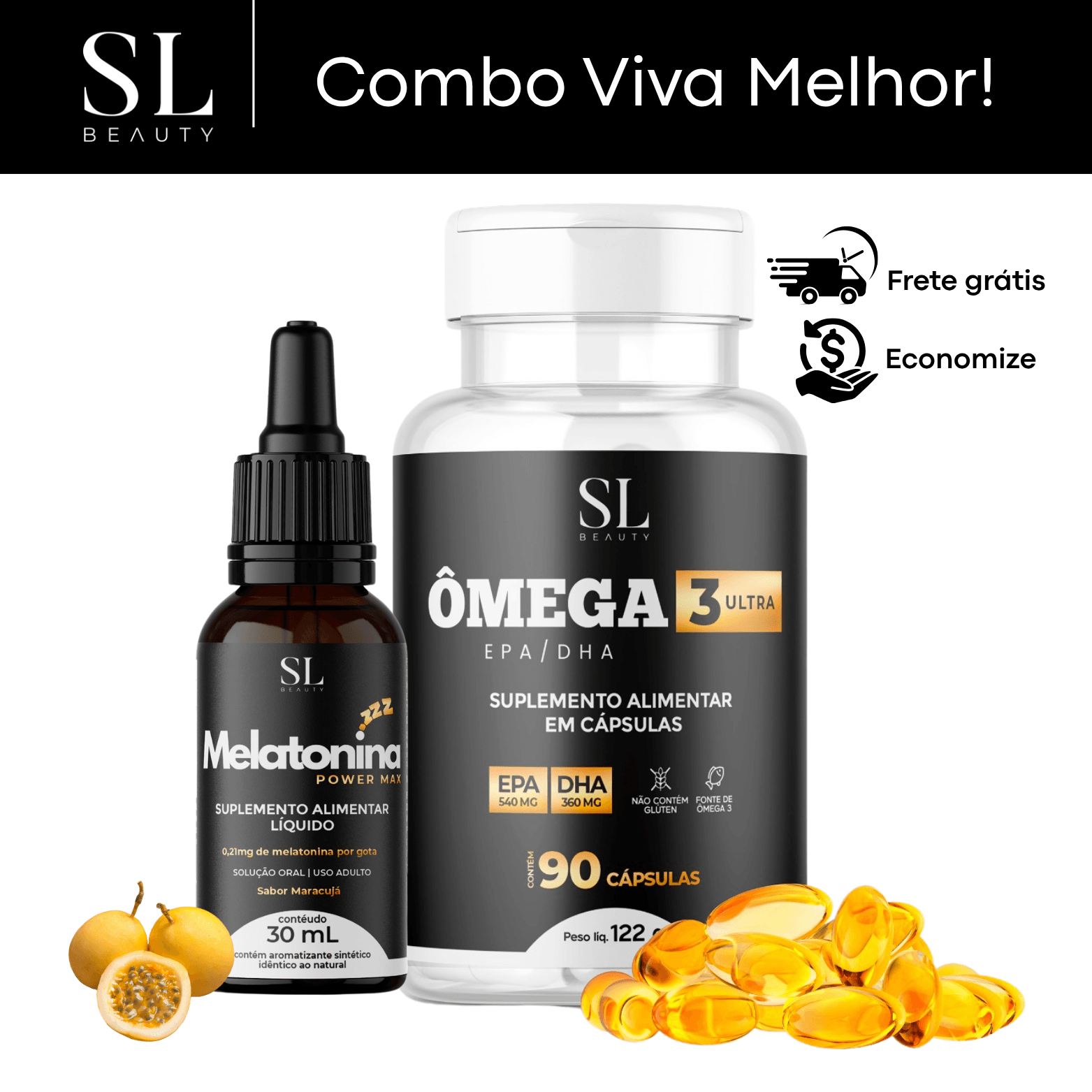 Combo Viva Melhor - Ômega 3 + Melatonina. Melhor custo benefício com ...