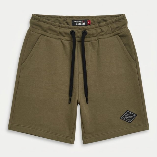 Bermuda Moletom Street Verde Militar Reserva Mini | Pipoquinha Kids