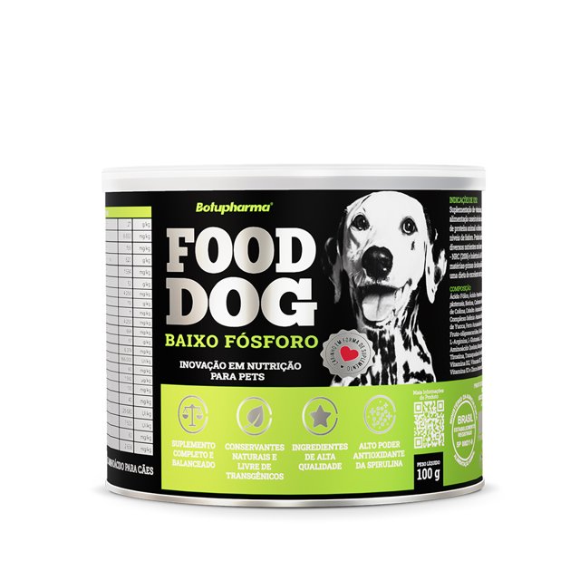 Food Dog Baixo Fósforo 100g - Suplemento Natural p/ comida caseira de Cães com Problemas Renais