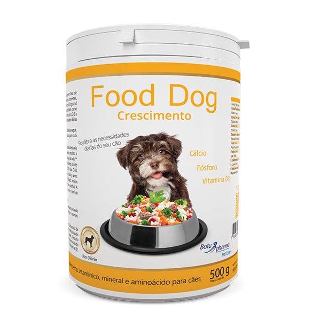 Suplemento Food Dog Crescimento 500g - Suplemento Natural p/ dieta de Cães Filhotes