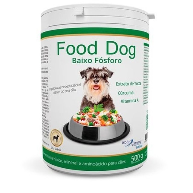 Food Dog Baixo Fósforo 500g - Suplemento Natural p/ comida caseira de Cães com Problemas Renais