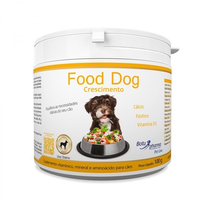 Suplemento Food Dog Crescimento 100g - Suplemento Natural p/ dieta de Cães Filhotes