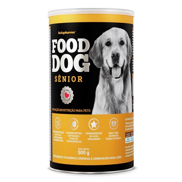 Suplemento Food Dog Sênior 500g - Suplemento Natural p/ dieta de Cães Idosos ou com Problemas Locomotores