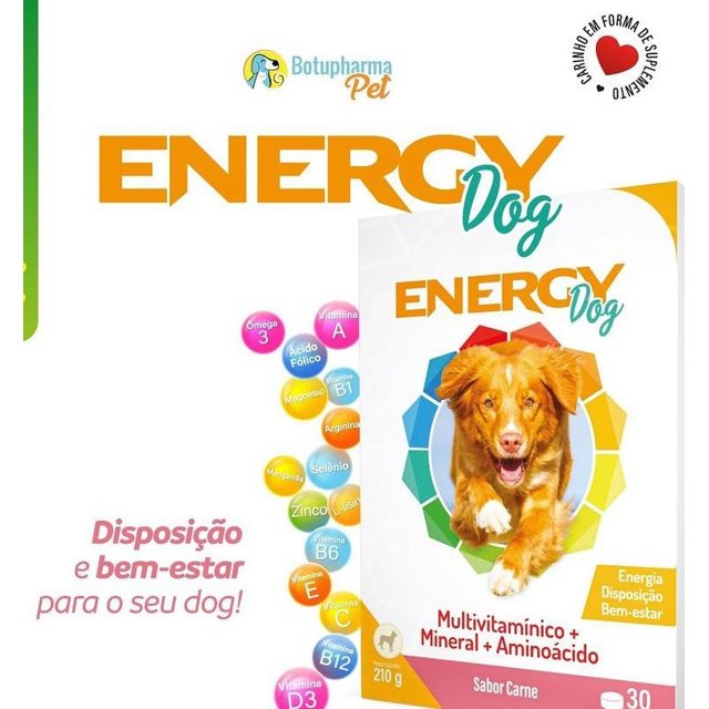 Energy Dog Suplemento Natural p/ Cães com Problemas de Baixa Imunidade - Nutradog