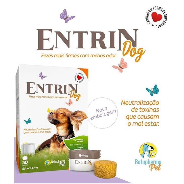 Entrin Dog Suplemento Natural p/ Cães com Problemas Gastrointestinais - Nutradog