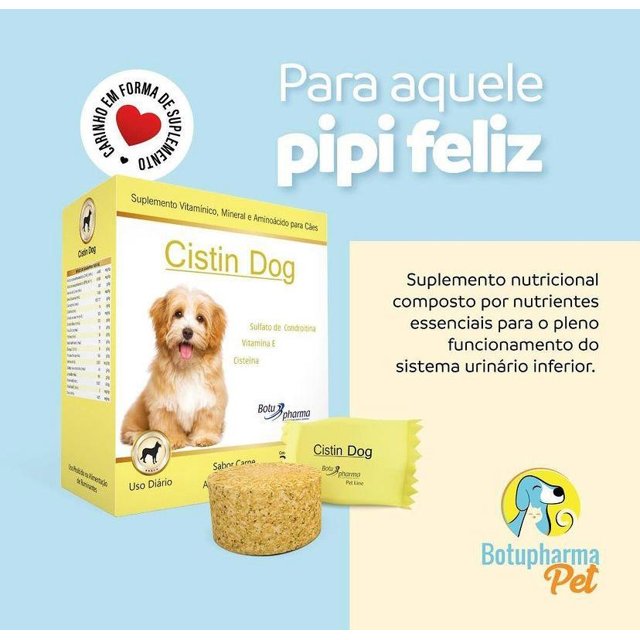 Cistin Dog Suplemento Natural p/ Cães com Problemas  Urinários e Pneumonias - Nutradog