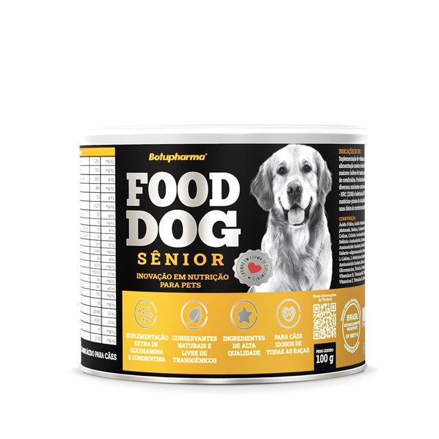 Suplemento Food Dog Sênior 100g - Suplemento Natural p/ dieta de Cães Idosos ou com Problemas Locomotores