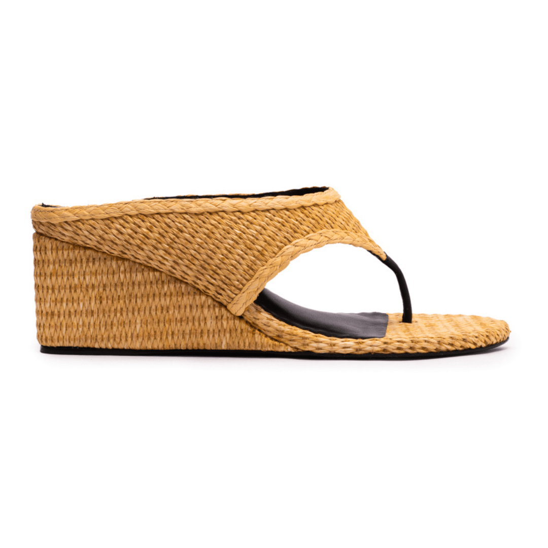 Mule de Couro Feminino Saint Tropez Natural/Preto | Satryani Store