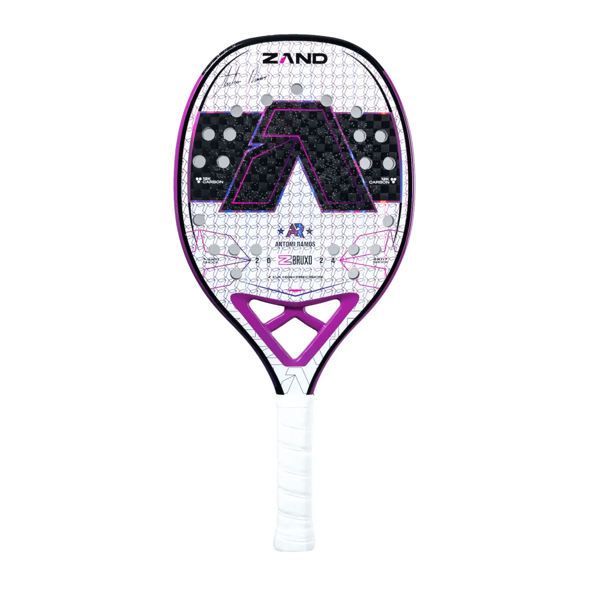 Raquete de Beach Tennis Zand Z Bruxo White Edição Especial 2.024