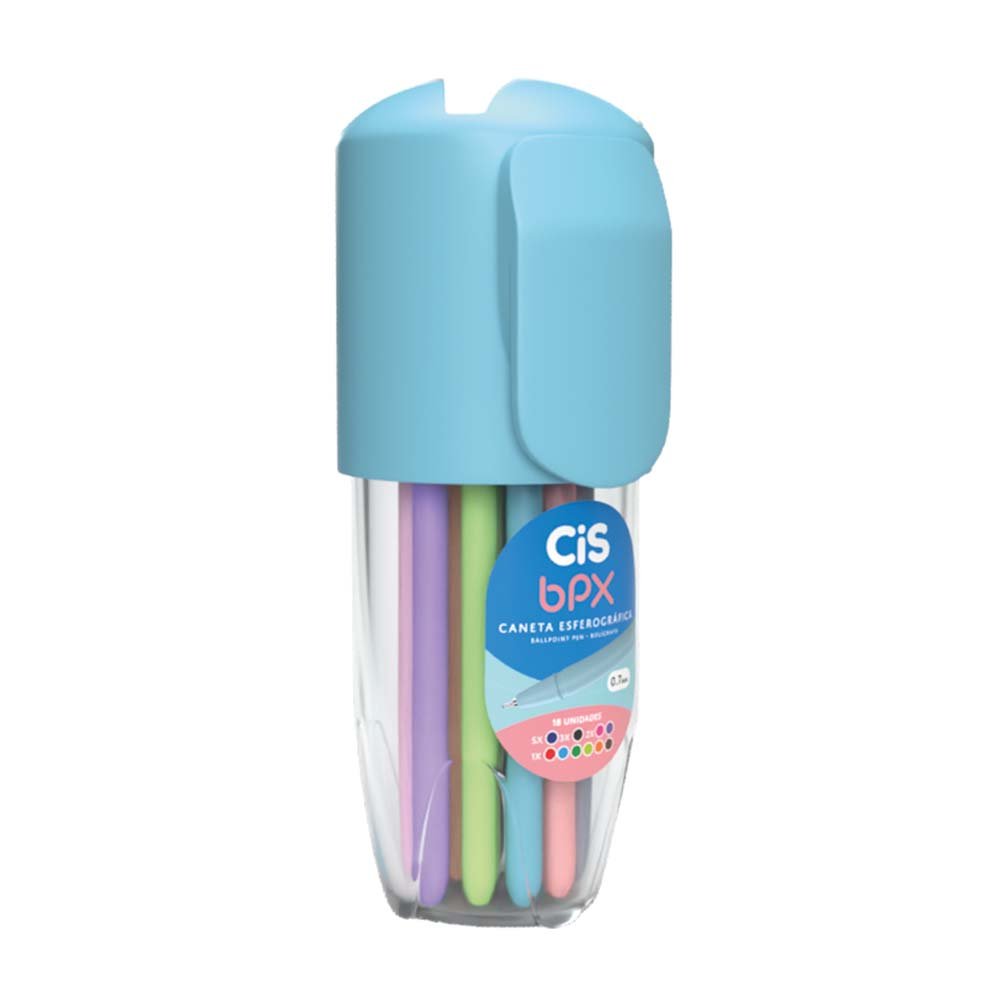 CANETA BPX POTE C/18 UNIDADES - CORES SORTIDAS | Aquarella Paper
