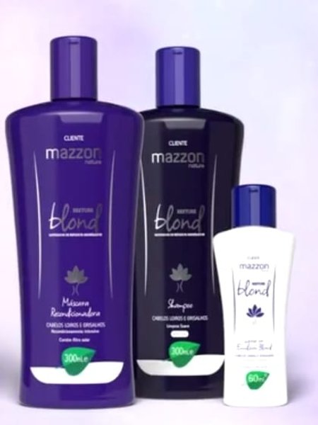 Kit Matizador Cabelos Loiros e Grisalhos Mazzon 720ml | NATUREVER