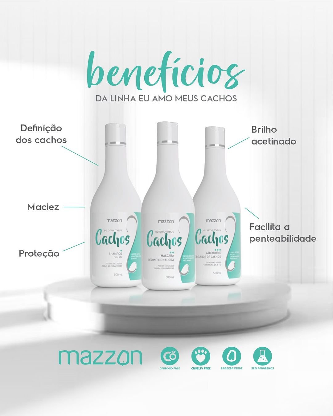 Kit Cachos Mazzon Nature 1500ml | NATUREVER COSMETICOS LTDA