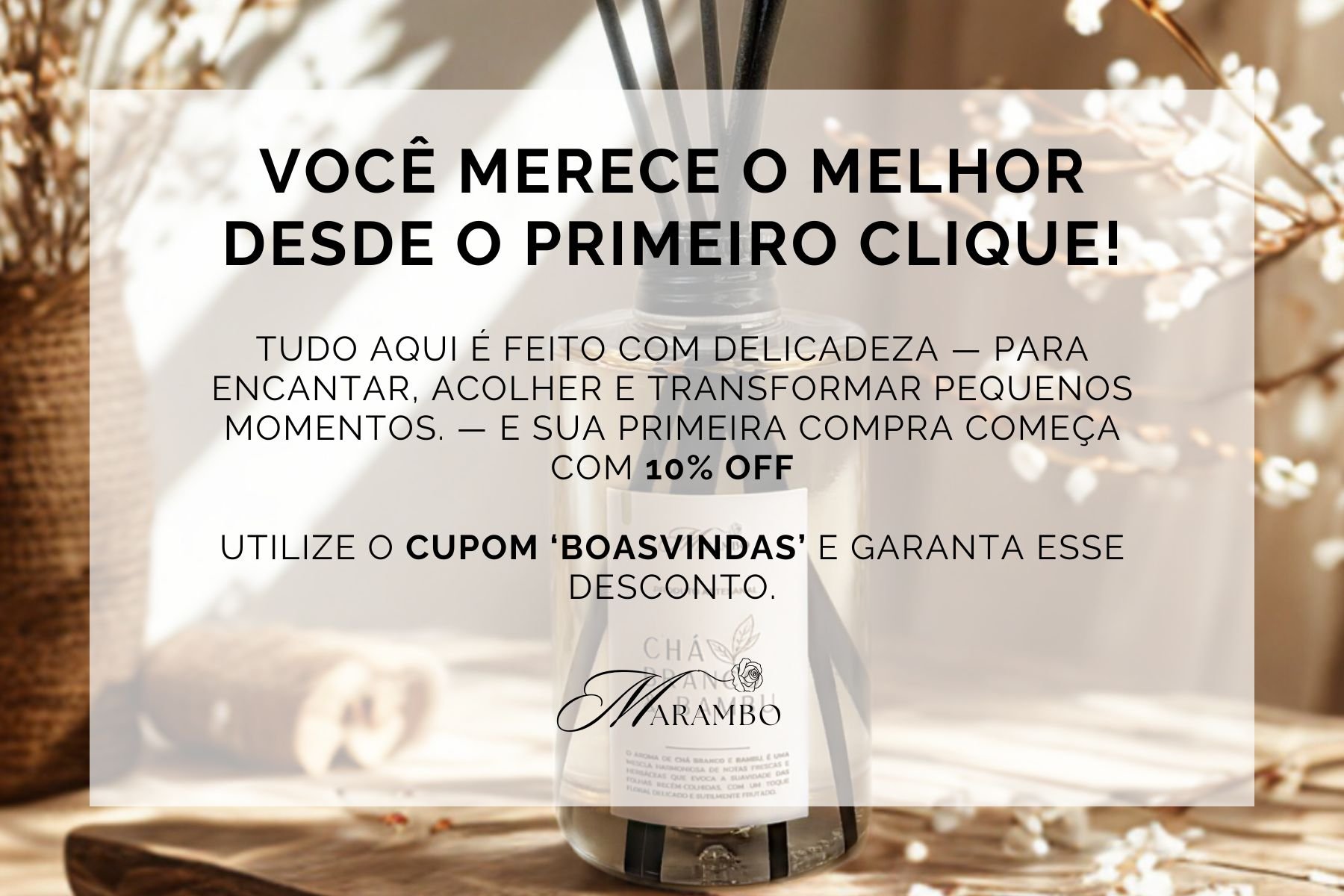 Kit Chá Branco e Bambu c/4 Peças | Marambo