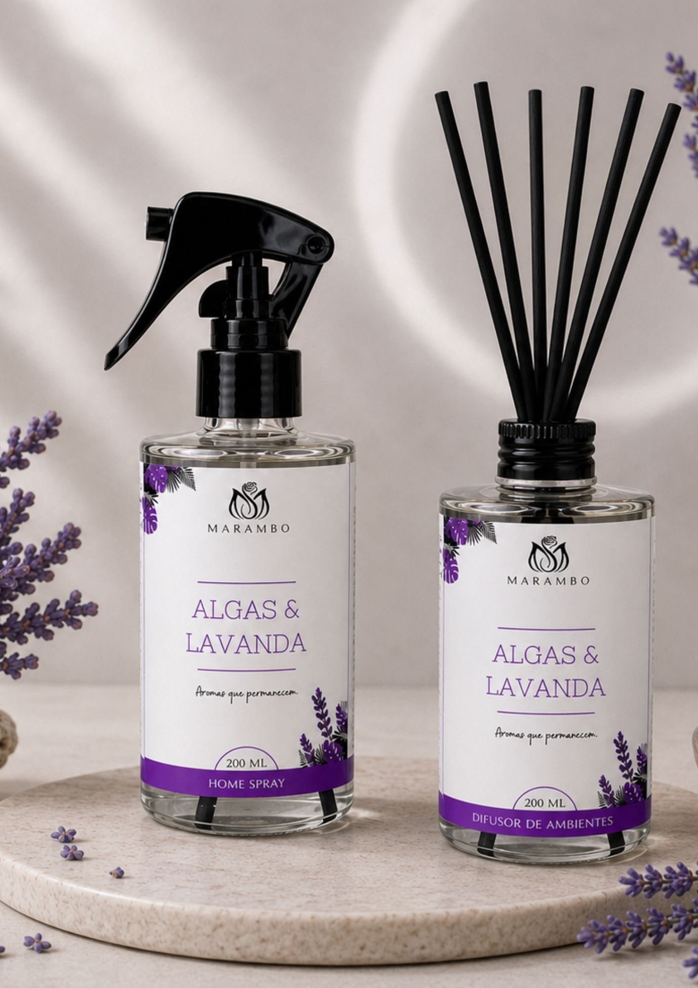 Kit Algas e Lavanda - Difusor e Home Spray | Marambo