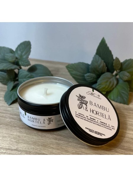 Vela Aromática Bambu & Hortelã – 90g | Marambo