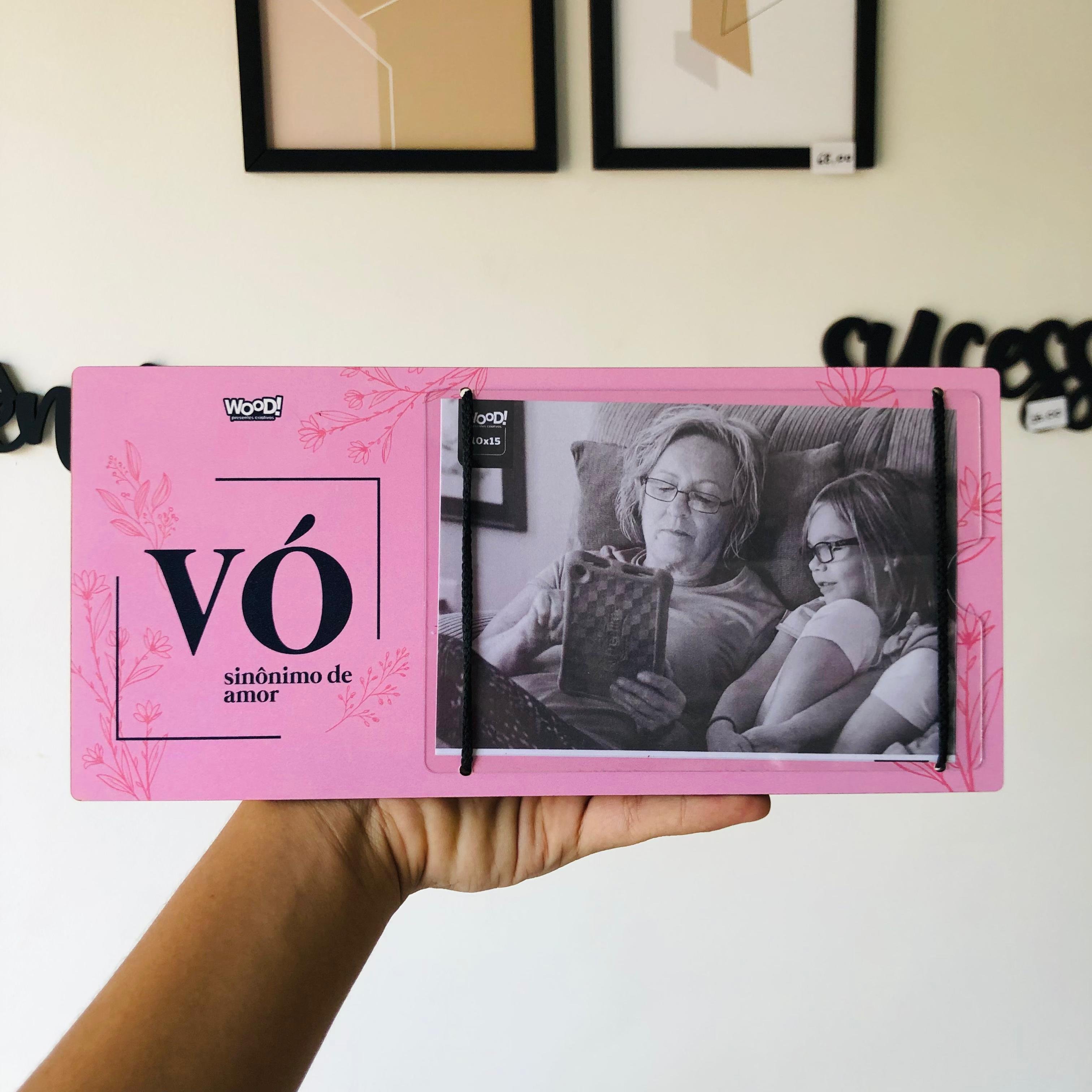 Porta-Retrato Vó Sinônimo de Amor | MDF 3mm | Ideal para Revenda e