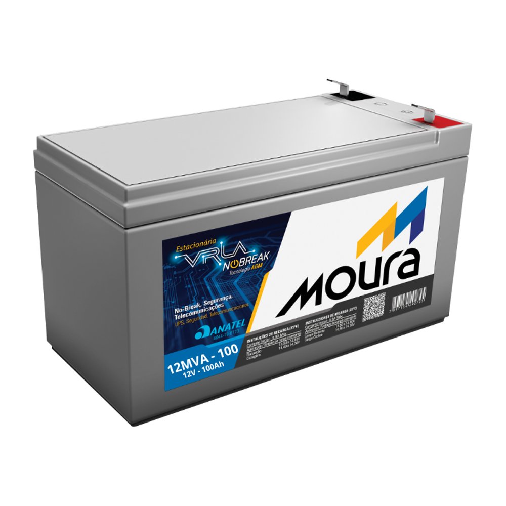 Bateria Estacionária Moura 12v 100ah 12mva 100 Sob Encomenda Ifontech Loja De 7893