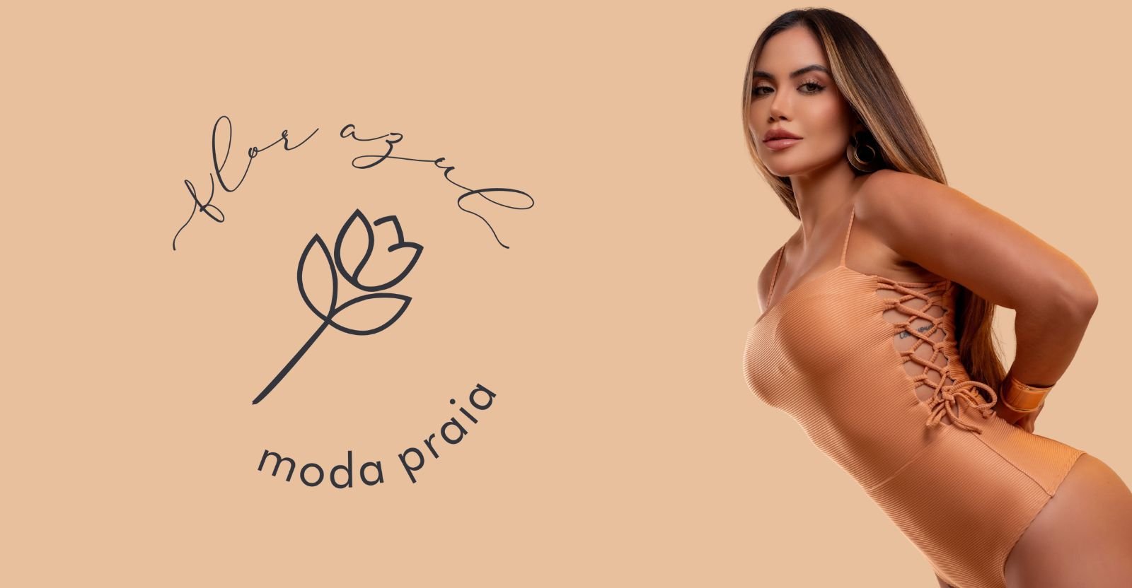Flor Azul Moda Praia