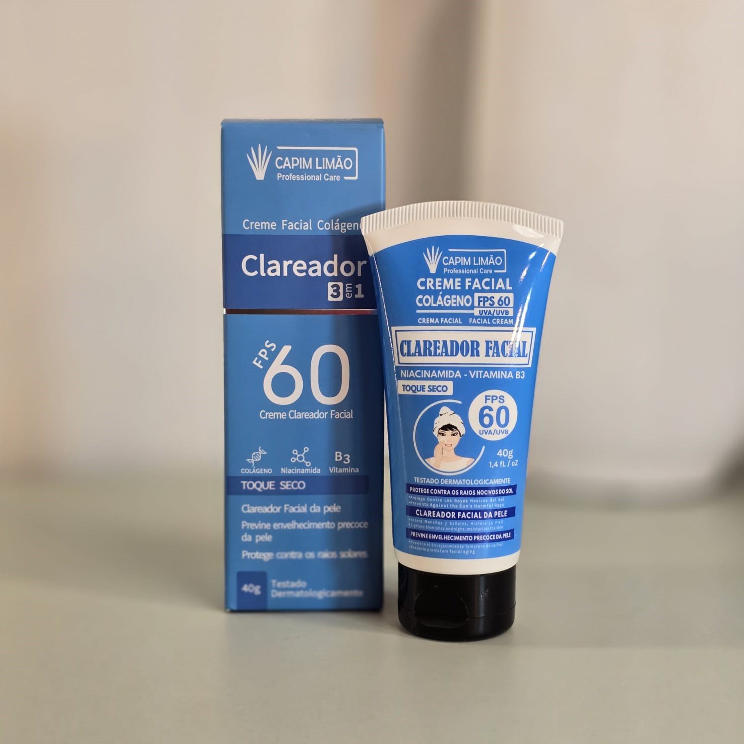 Creme Facial Clareador 3 em 1 Capim Limão | Loja de Maquiagem