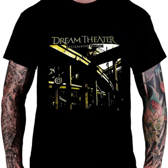 Dream Theater Camiseta Imágenes Y Palabras Banda Logo Oficial Hombres Negro Talla XXL, Negro