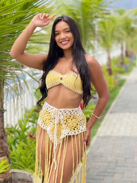 CONJUNTO SAIA LONGA CROCHÊ TATA Labella San