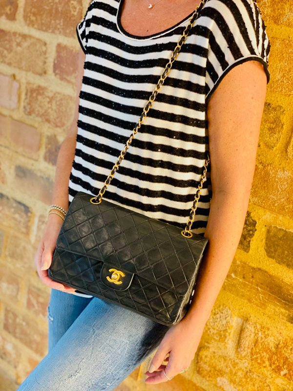 chanel vintage classic medium double flap bolsa